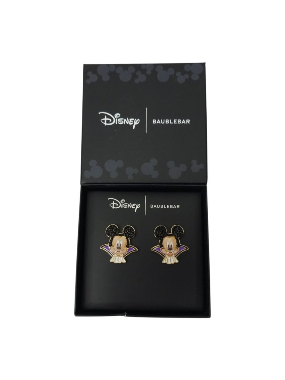 Disney x BaubleBar Vampire Mickey Mouse Halloween Dracula Stud Earrings New In B